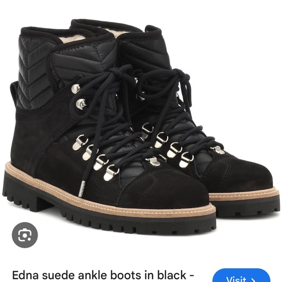 Ganni Shoes - Ganni edna suede black combat boots